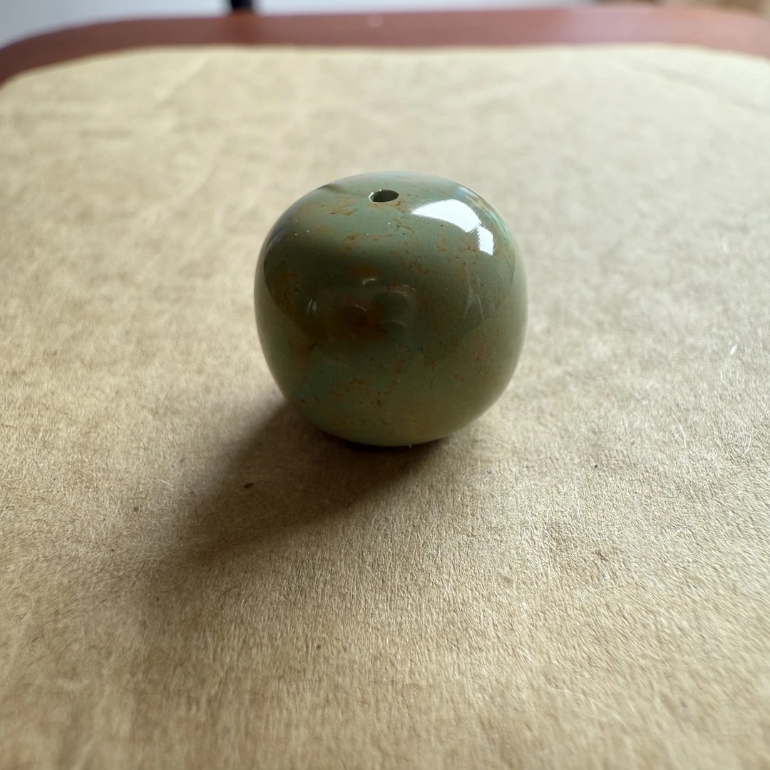 原矿纯天然无优化瓷釉玻璃瓷绿松石老型14×12mm3.3克手机都照出来