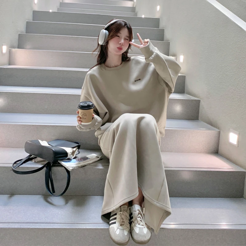 慵懒风卫衣套装裙女2025早春新款休闲运动风韩系穿搭小个子两件套