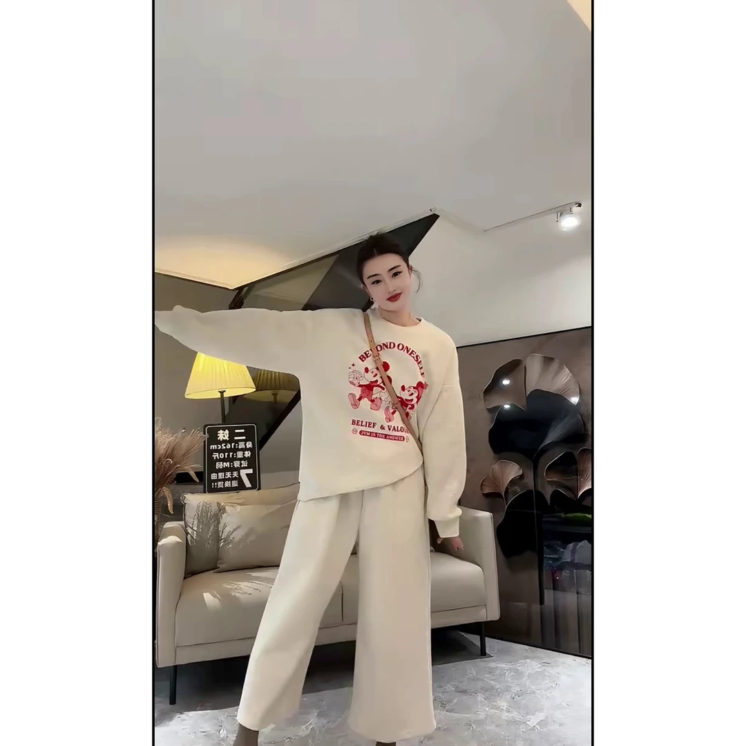 韩版东大门米奇卫衣轻奢时尚休闲宽松印花重工秋冬减龄