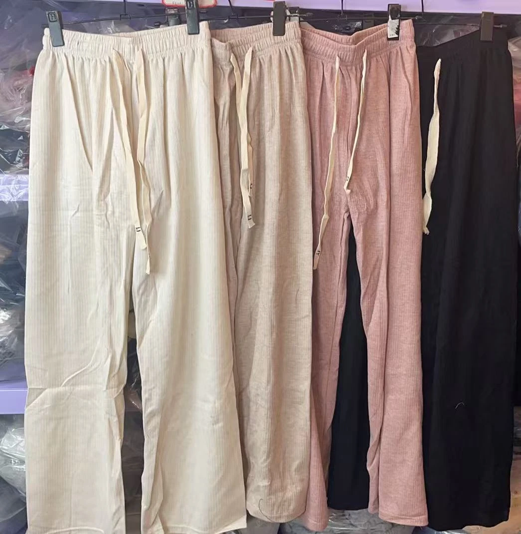 女士糯米阔腿长裤