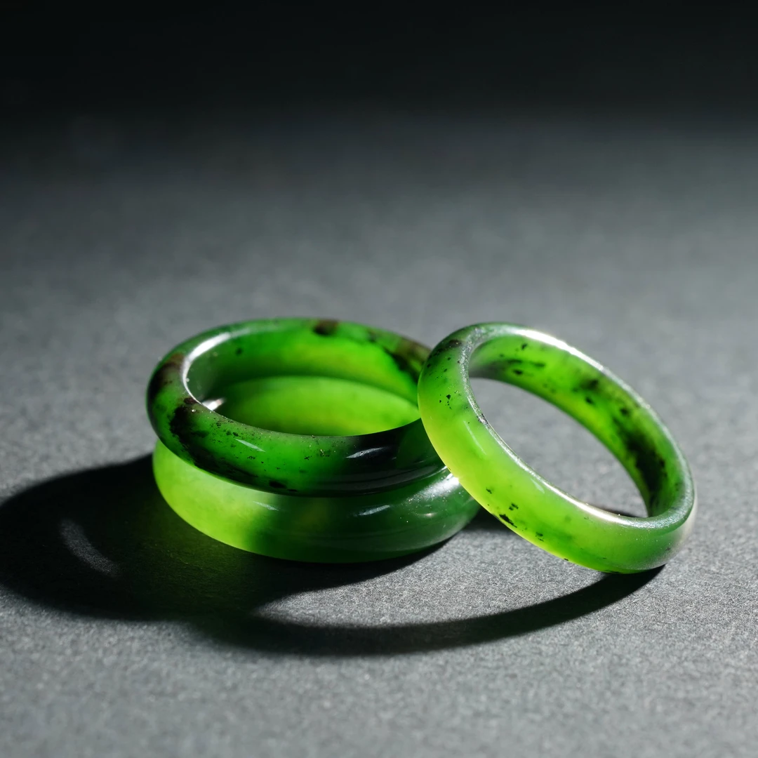 【鹿鸣】和田玉老料碧玉戒圈 多样性发一件 14-21圈口 LM09