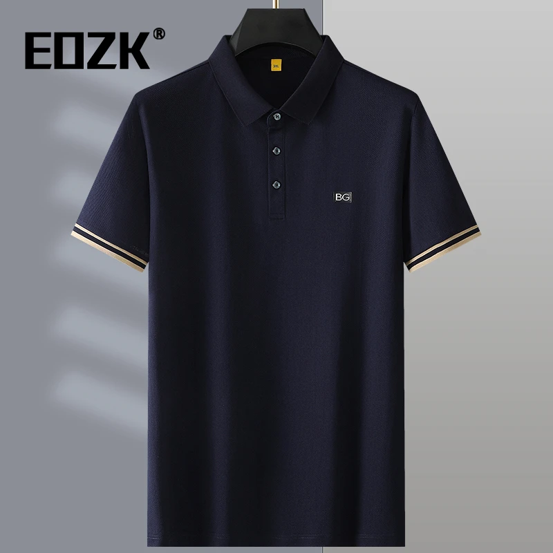 Eozk特大号短袖t恤男士纯棉半袖夏季宽松加肥加大商务休闲polo衫