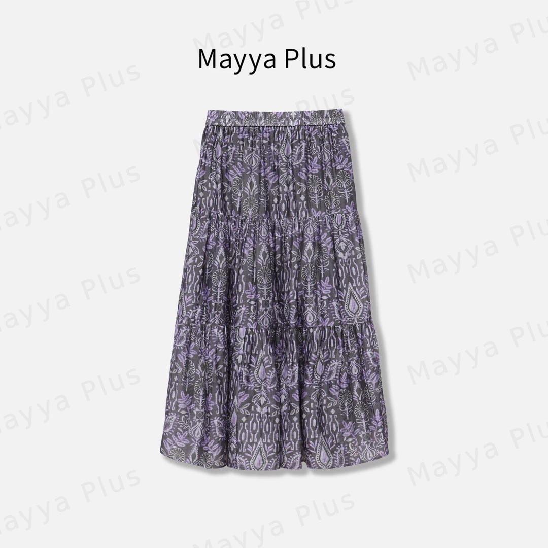 【紫嫣】Mayya Plus麦芽定制碎花半身裙高腰显瘦A字伞摆裙32527232