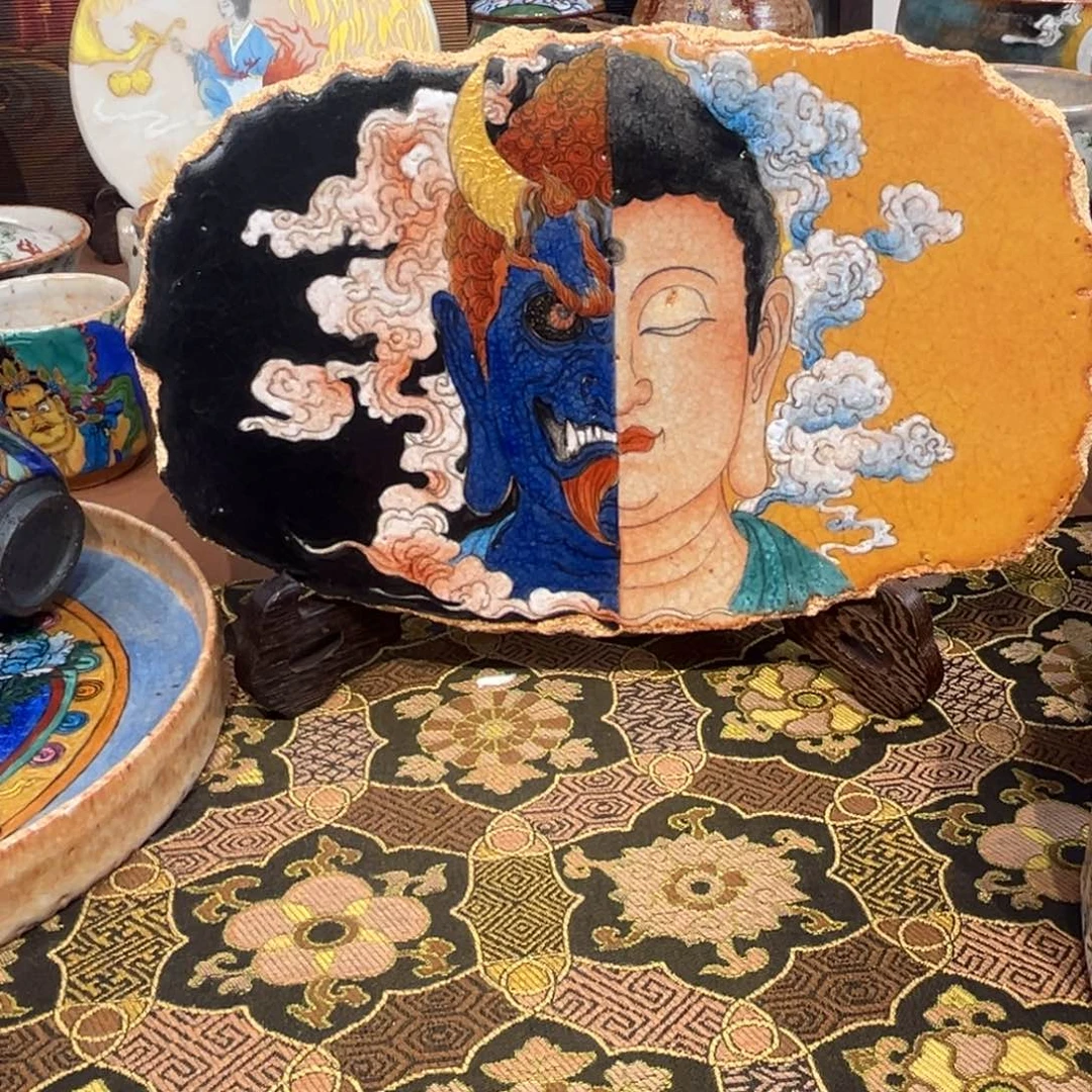 l**h手工手绘一念茶盘