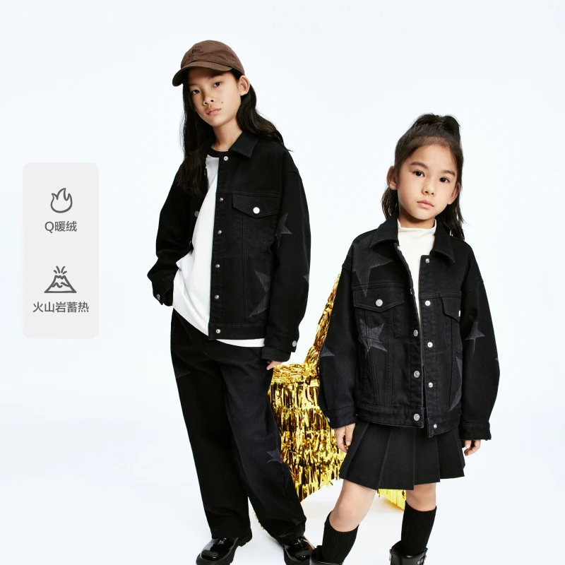 littlemoco童装24冬装新款男女童保暖牛仔外套夹克#KBD4JKTT02
