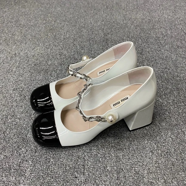 99新 MIU MIU/缪缪 全新试穿/Miu Miu/36.5码/玛丽珍高跟鞋/00952