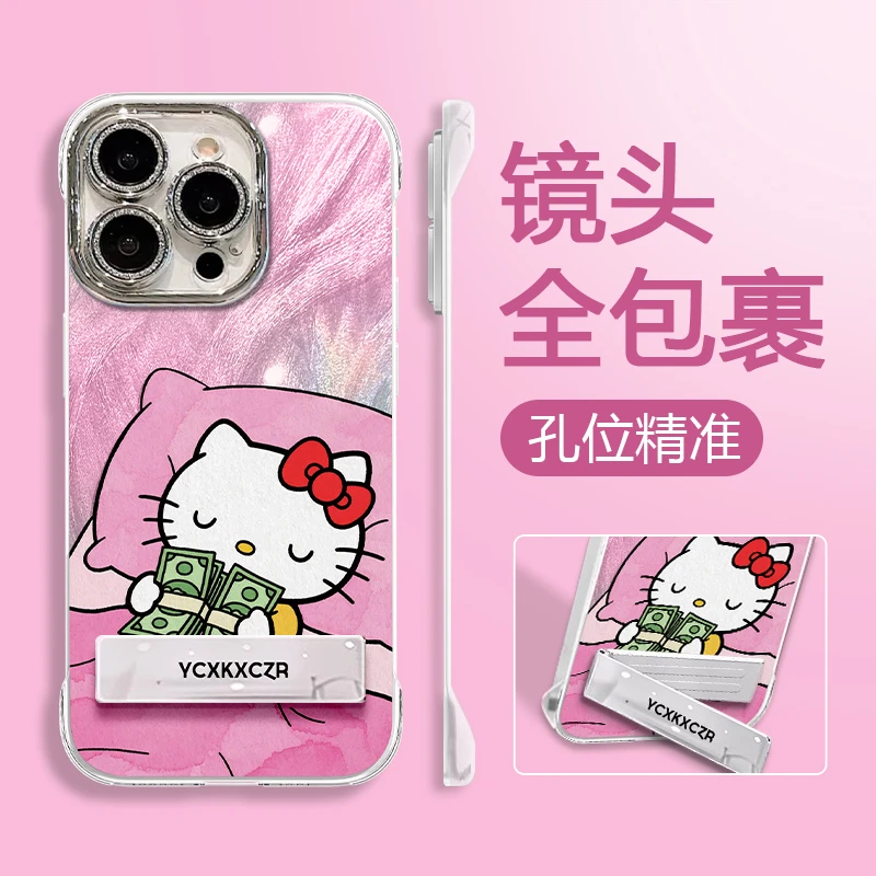 美梦KT猫适用于苹果/华为/VIVO/OPPO/小米手机壳羽纱无边框女款