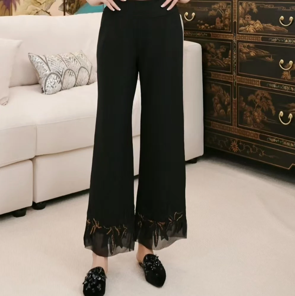 Betty Bairn【颐和】高定系列刺绣直筒休闲裤25B-BW9086