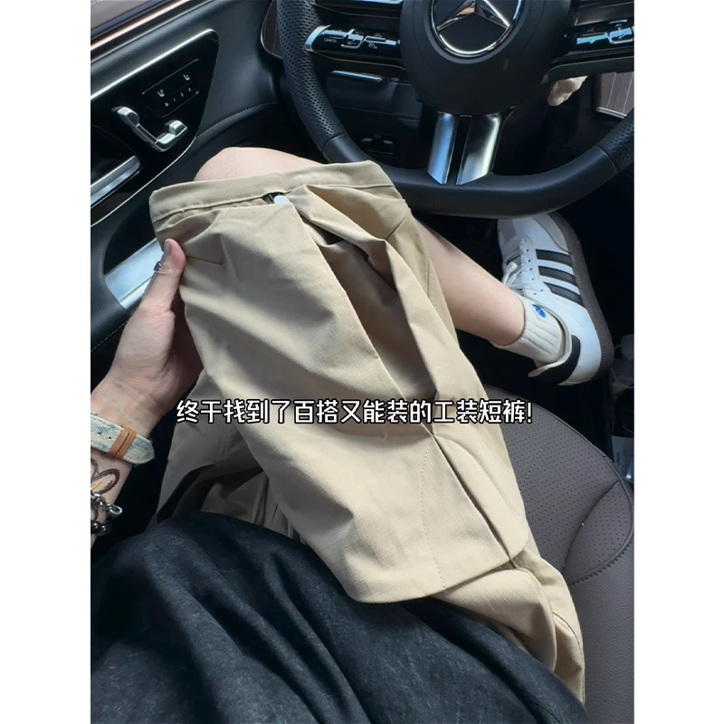 夏季美式潮牌机能工装短裤男直筒宽松百搭大口袋五分中裤速干裤子
