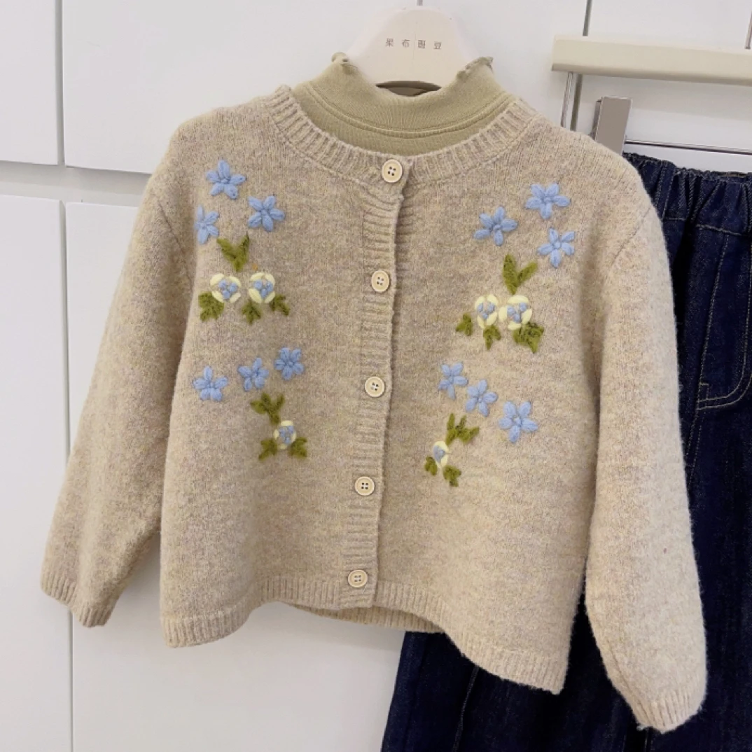 【原创设计品牌】gbbd&kids 5126秋季女中童韩系甜美毛衣针织外套