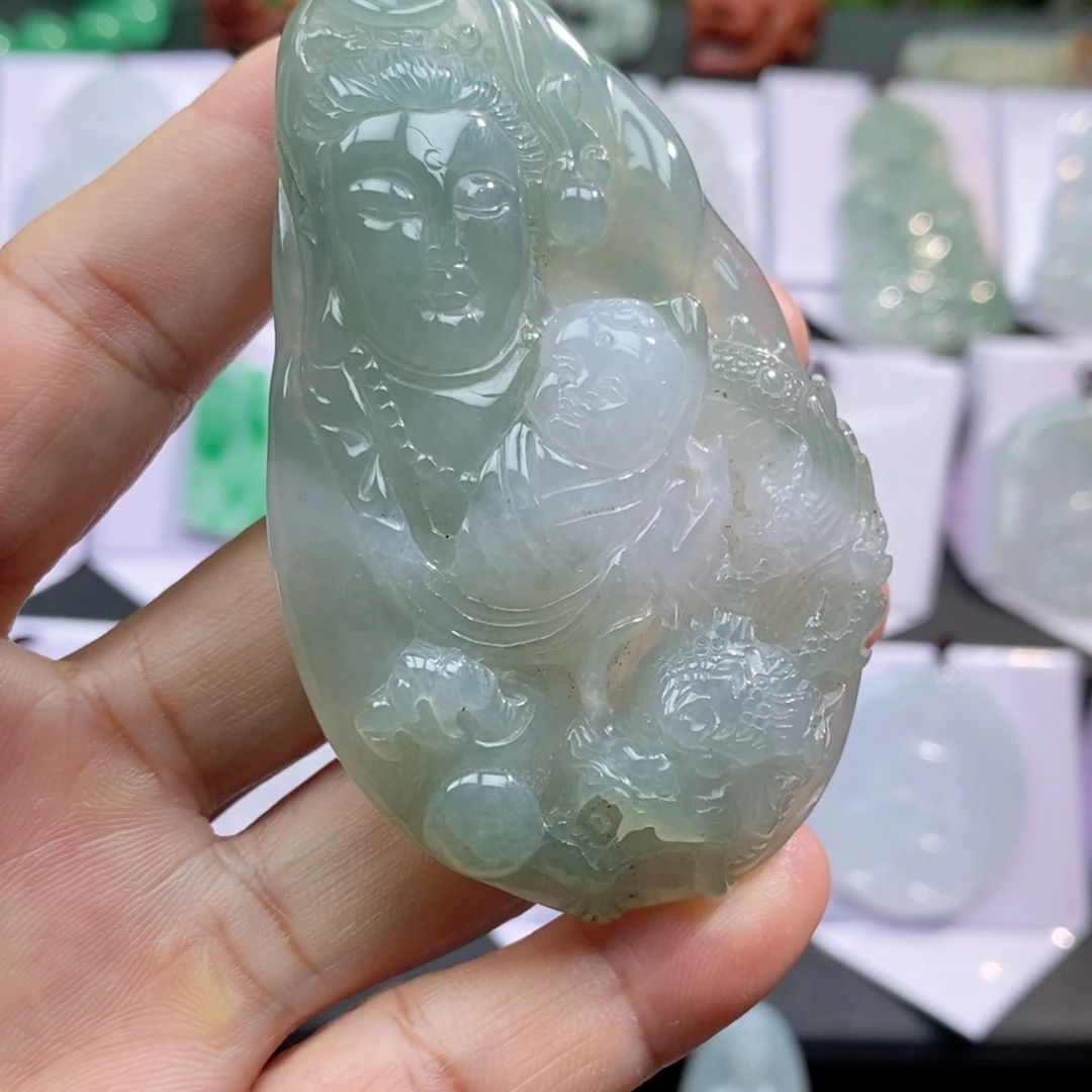颈饰未镶嵌翡翠送子观音
