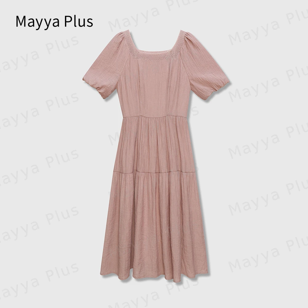 【南法假日】Mayya Plus原创设计复古设计感收腰连衣裙32327057女装