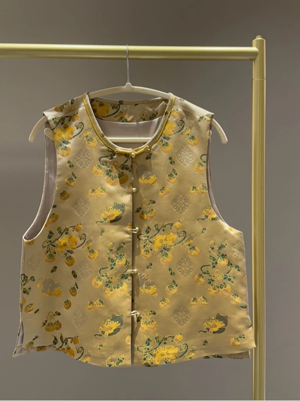 柿子猫咪宋锦马甲