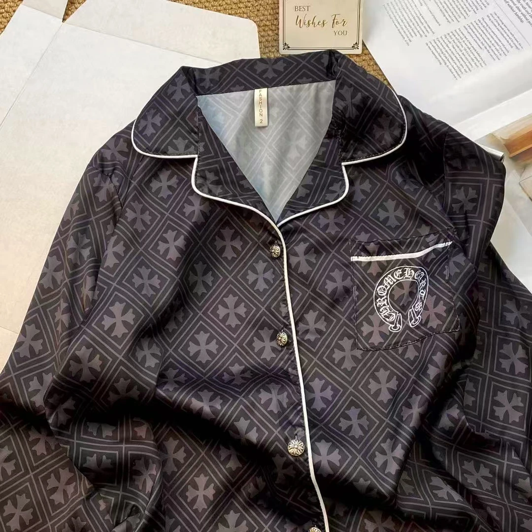 慵懒松弛感黑色开衫高级感时尚可外穿长袖长裤春秋款睡衣套装