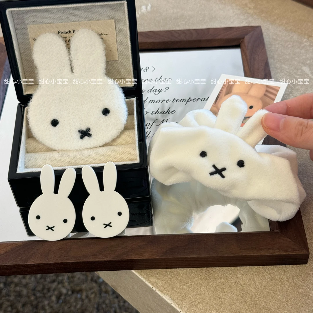 米菲兔可爱刘海贴卡通发圈萌趣发饰轻松固定碎无痕发夹发饰可爱