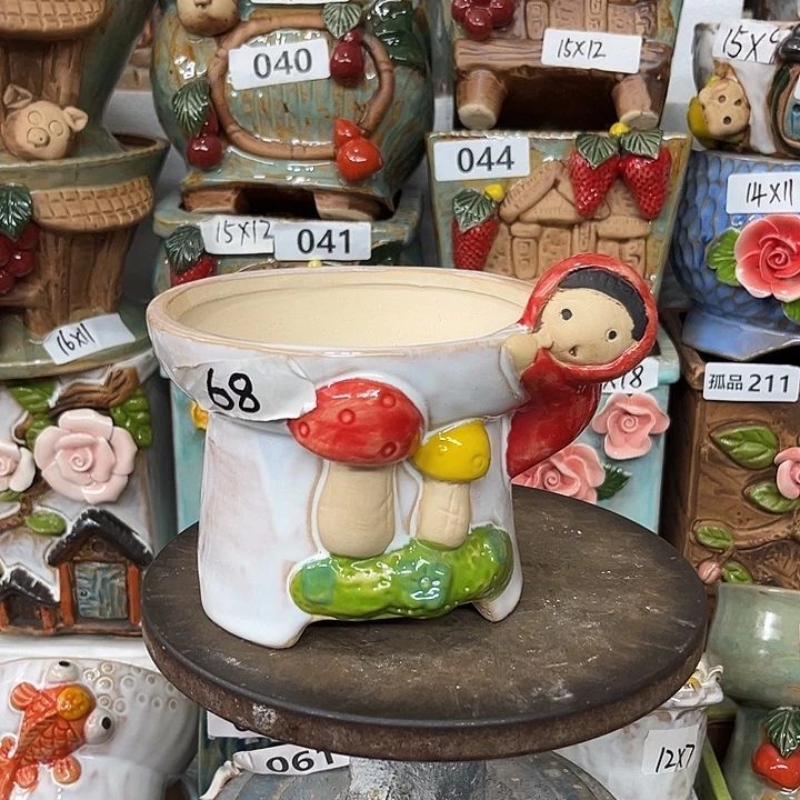紫砂花盆粗陶材质多肉花盆