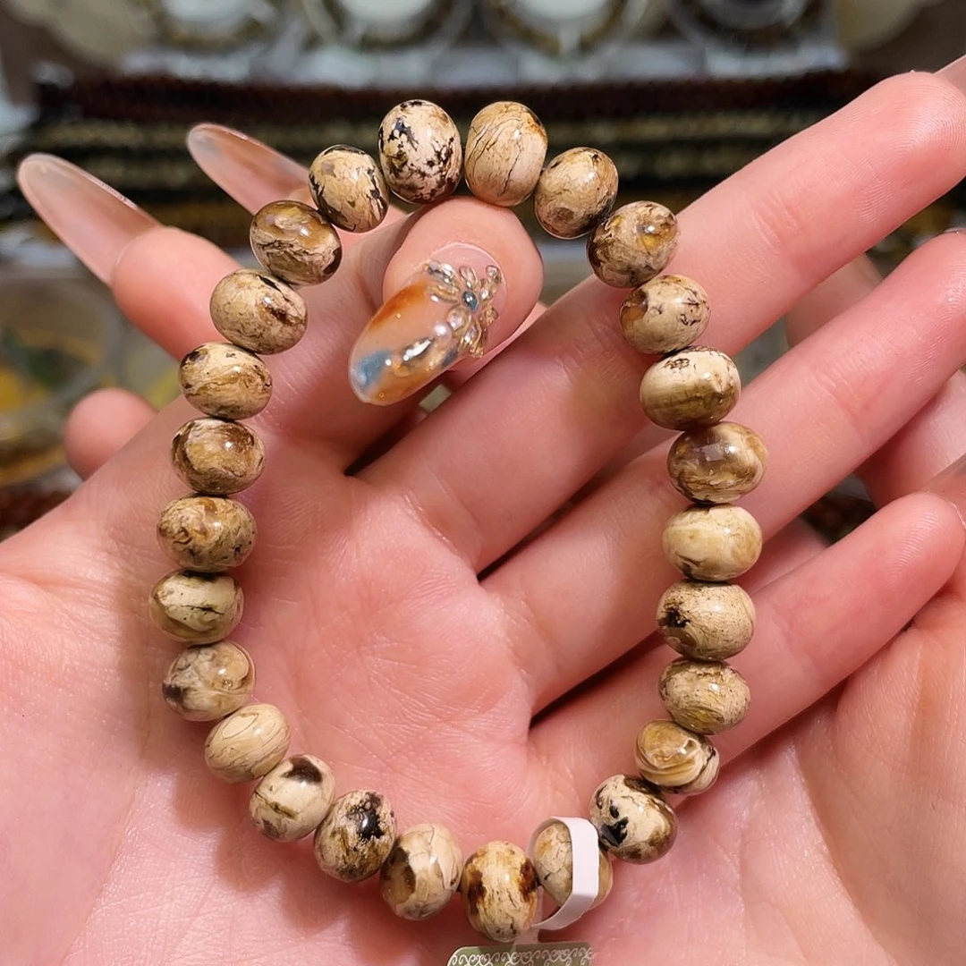 琥珀未镶嵌裸石抚顺琥珀9➕手串干白花