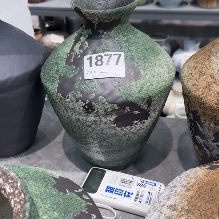 一***人瓷片景德镇高温花器编码1877高33口6默认无孔