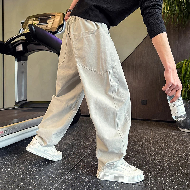 裤子男款爆款2025新款网红洋气炸街男装长裤直筒弯刀裤男士牛仔裤