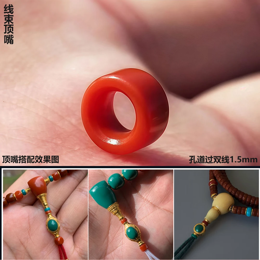 精工南红直切线束！百搭大孔道南红玛瑙满色满肉手工配串南红文玩
