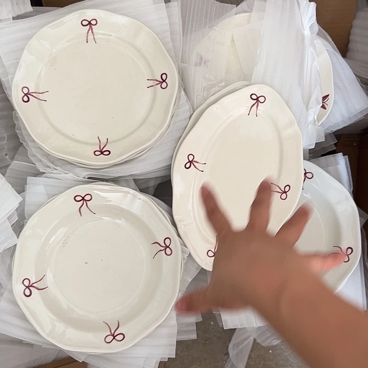 瓷片默认瑕疵商品蝴蝶结5个