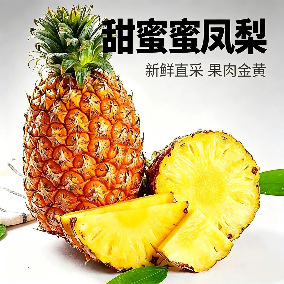 云南树上熟甜蜜蜜凤梨现摘香甜多汁新鲜凤梨精选果瑕疵果