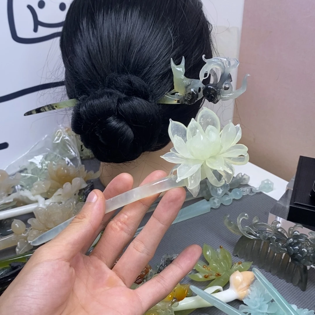 用***2蛇纹石玉合金发饰
