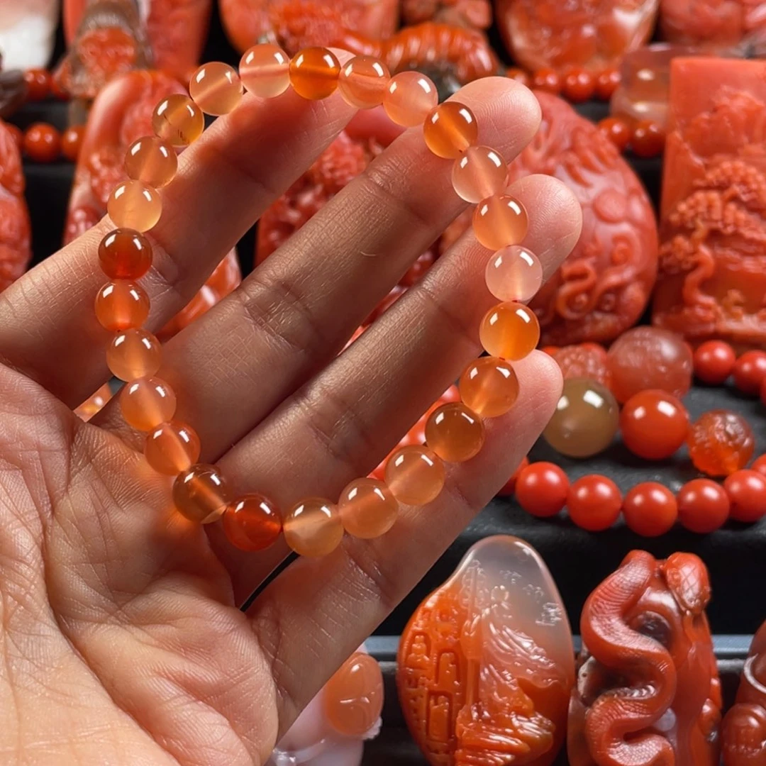 南红玛瑙未镶嵌天然原矿多宝单圈