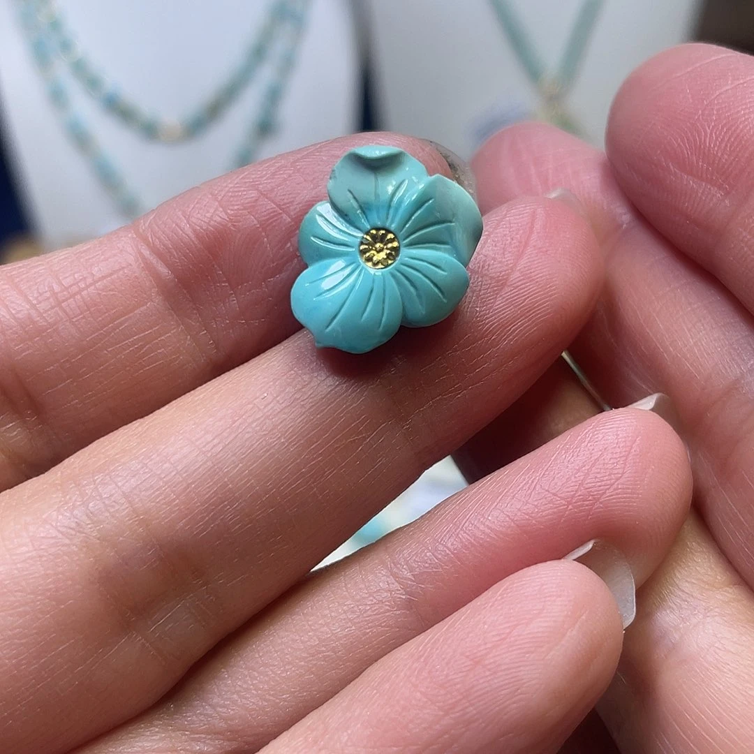 绿松石未镶嵌花卡子