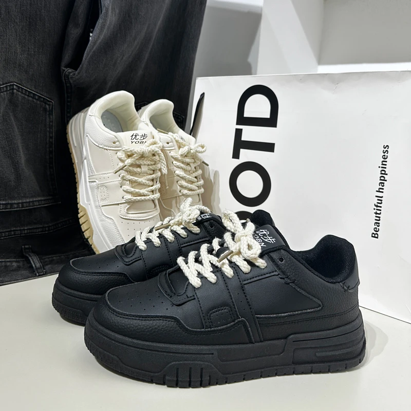 男鞋子2025新款小白鞋网红学生百搭厚底增高黑色休闲板鞋男士爆款