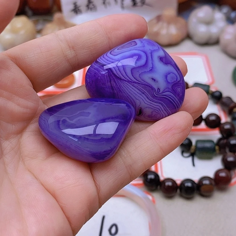 【闪购商品】未镶嵌玛瑙/玉髓珠宝半成品紫**海