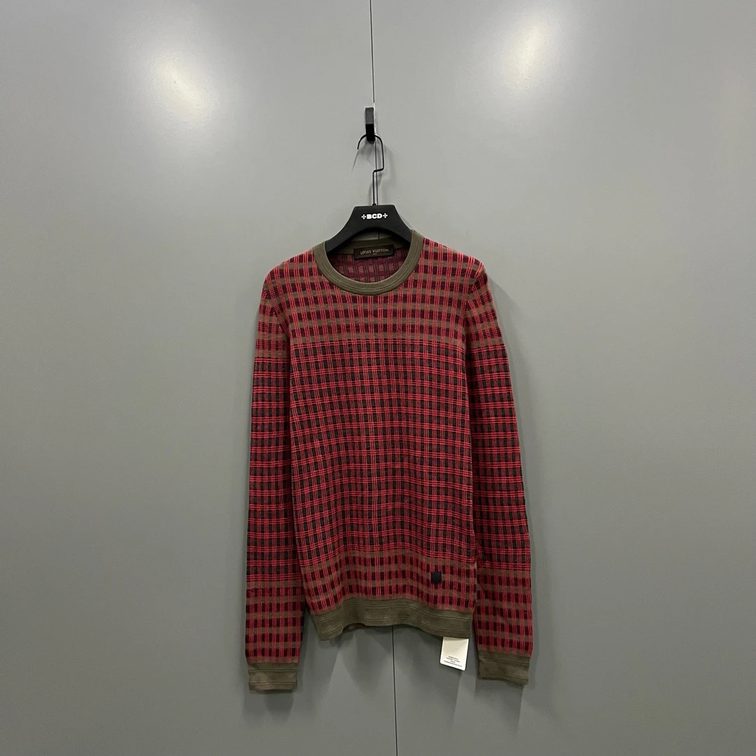 Louis Vuitton lv 格纹满印羊毛针织衫 L码/95新/公8800/ki302688