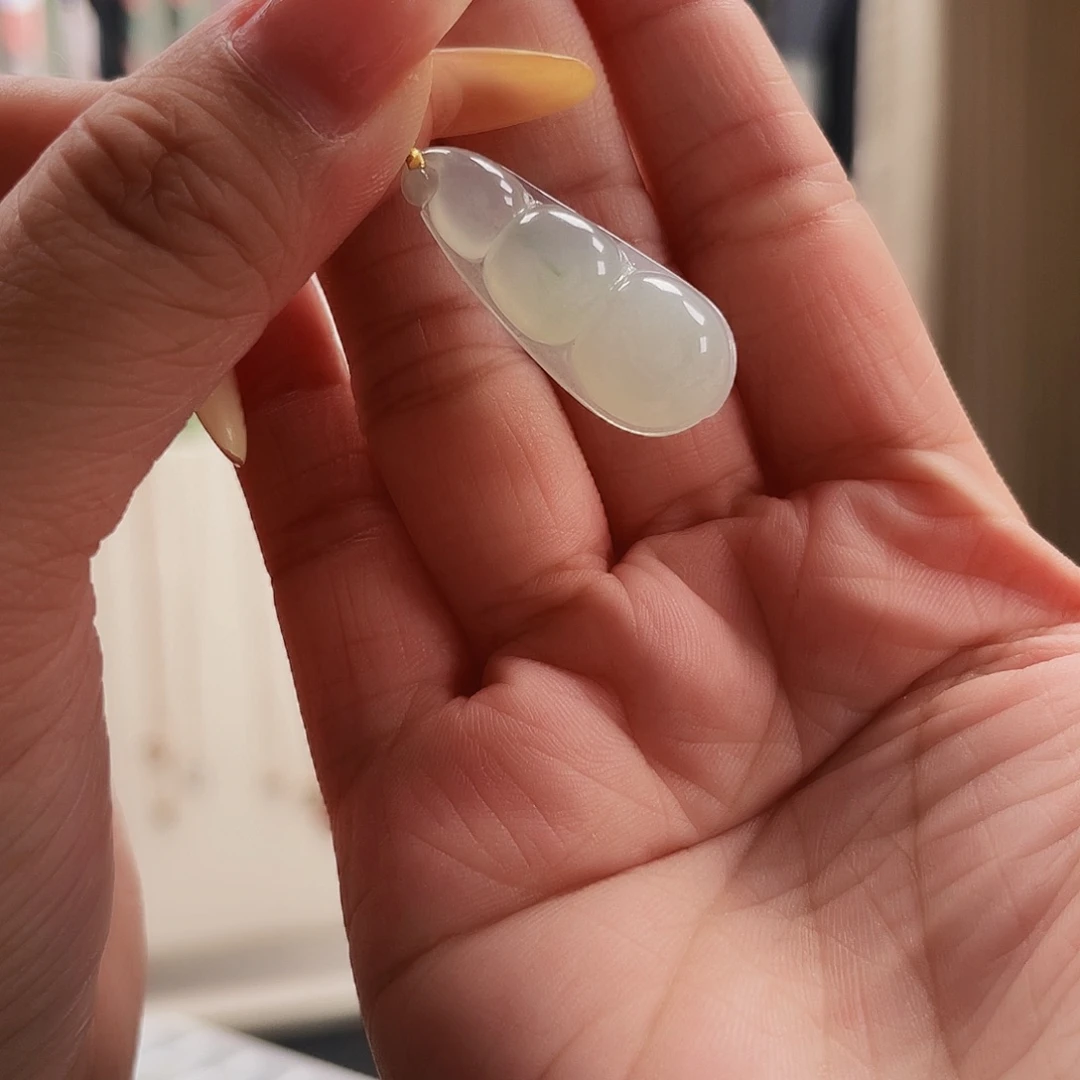 吊坠(不含链)18K金镶嵌翡翠缅料A货 中地大质检发货