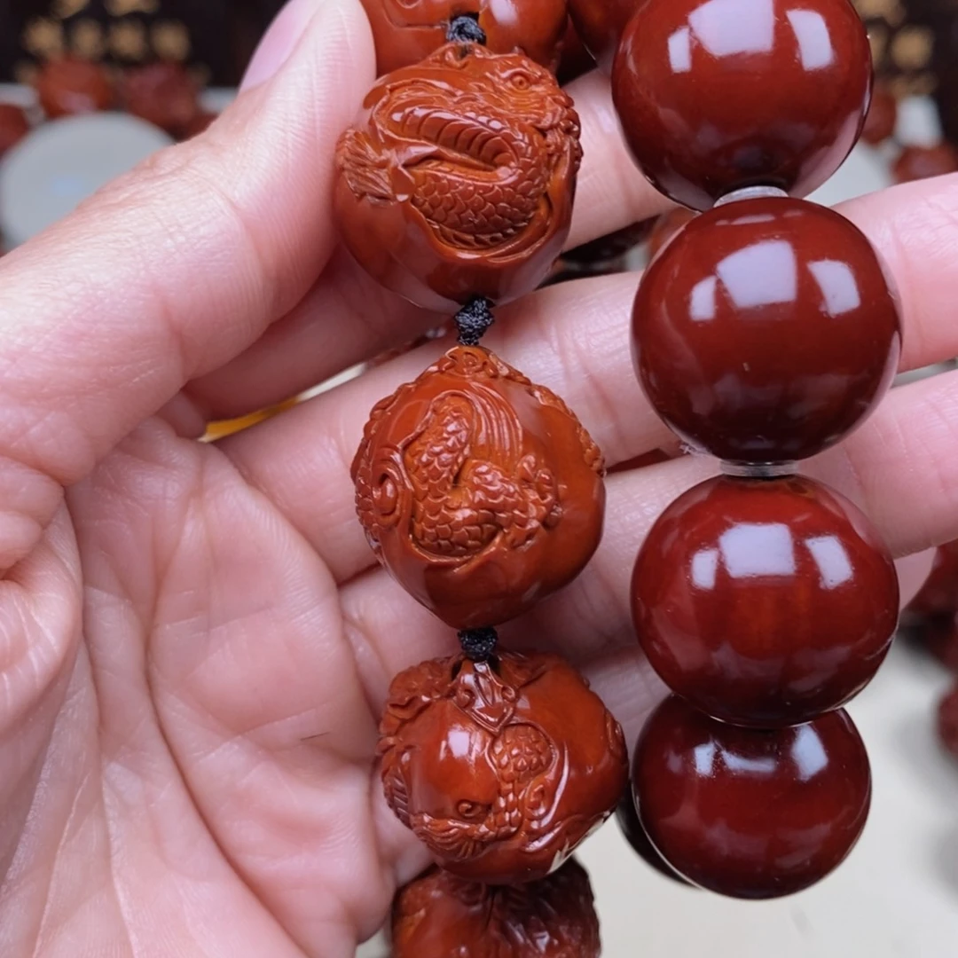 橄榄核吊坠五**将龙，光珠，