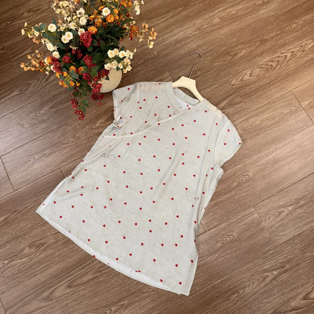 [‌‌‌‌‌‌寒水]Z572复古宽松显瘦小上衣夏季新中式新款休闲短袖时尚