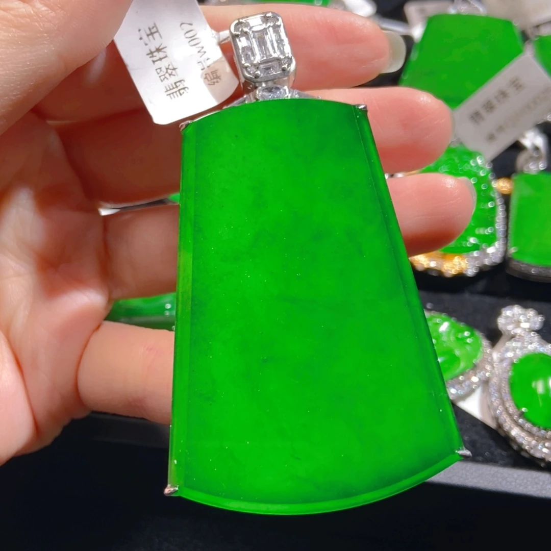 翡翠吊坠(不含链)银S925镶嵌