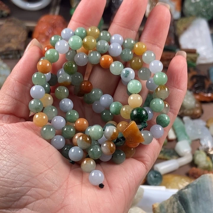 翡翠未镶嵌手链腾冲老料翡翠珠子