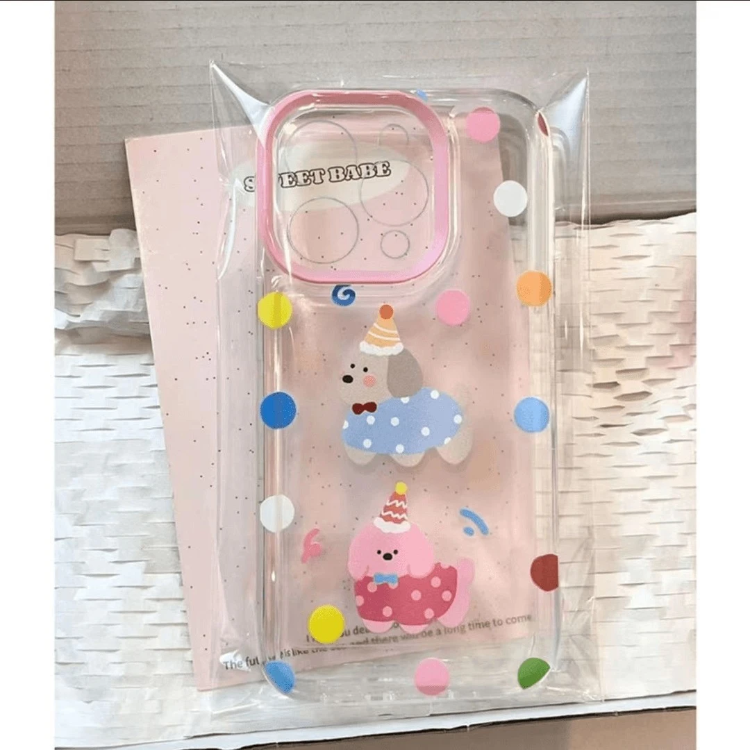 彩波小狗适用苹果15PROMAX手机壳iPhone14软壳13可爱12防摔11透明