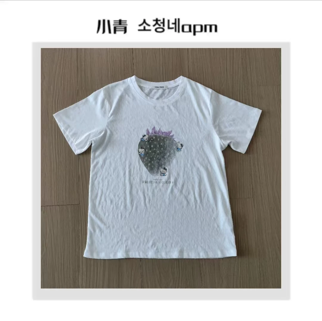 韩国东大门 VIS/KT爬上大草莓T恤