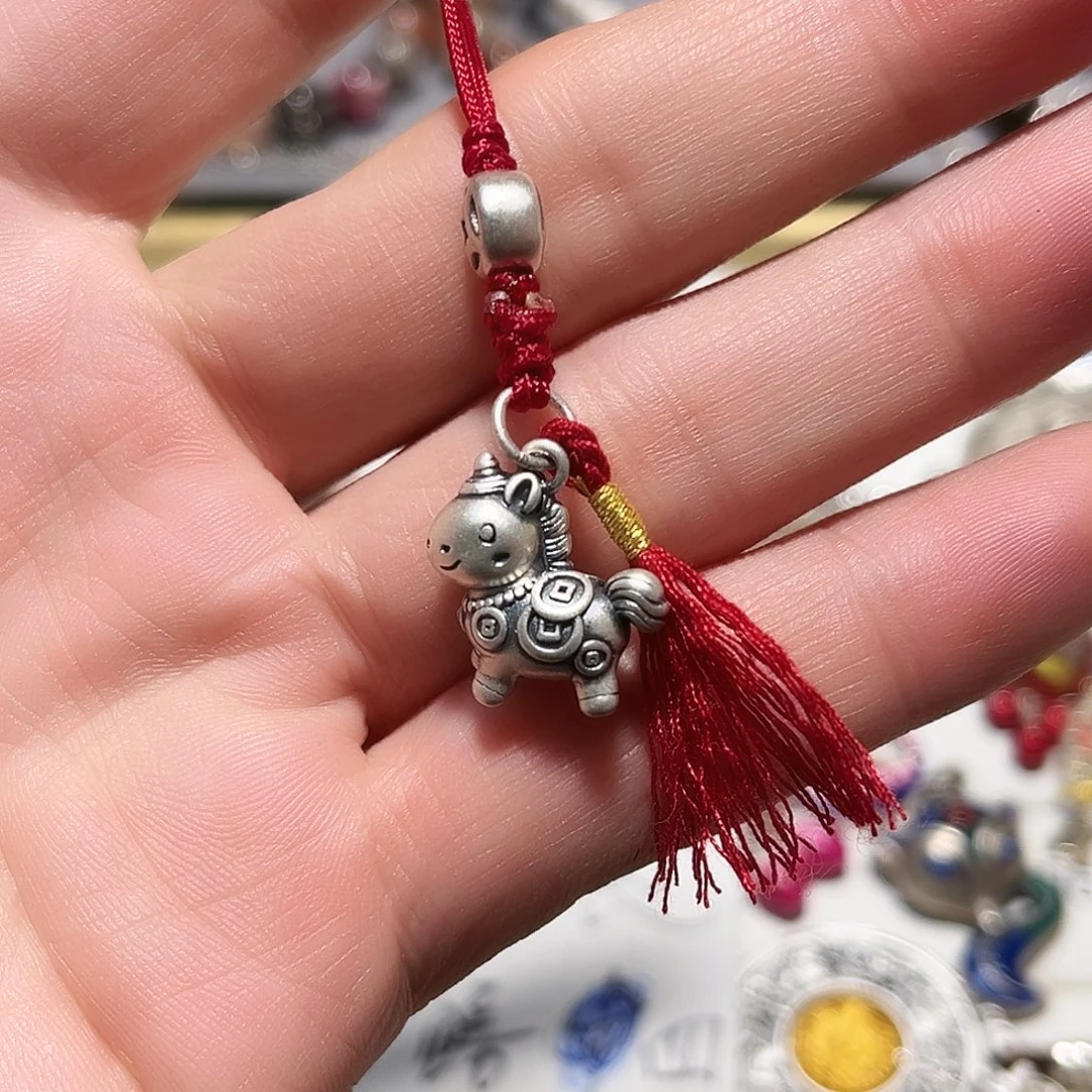 吊坠足银珐琅马上有前