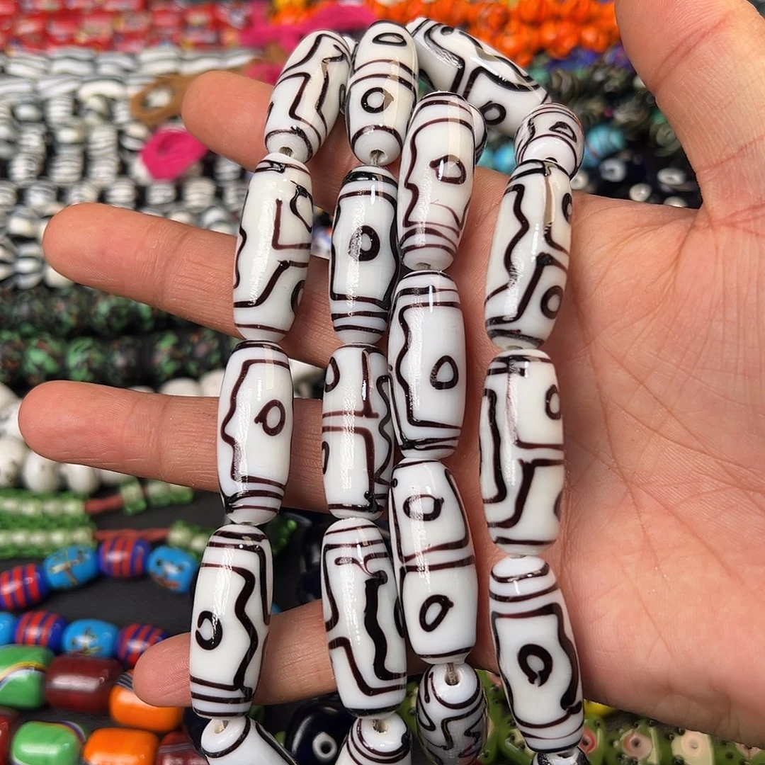 琉璃非金属46 白色天珠