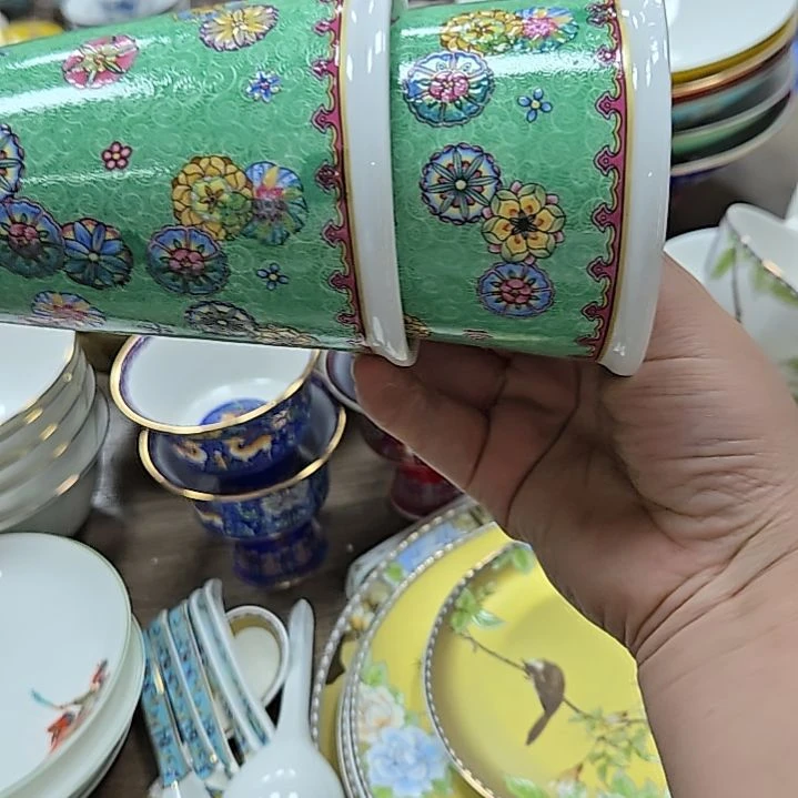 瓷片微瑕珐琅彩气球杯2个666666