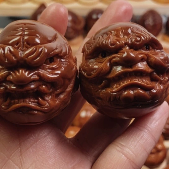 橄榄核手串/手链用****8龙虎恶僧一对