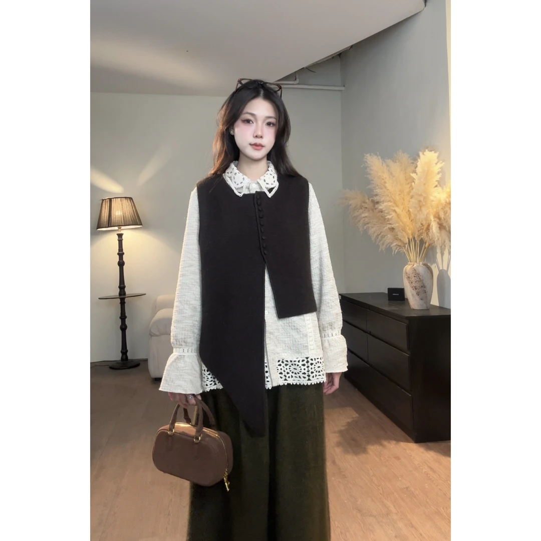 VGVL【春秋气质不规则马甲】马甲秋冬季时尚小众设计感不规则马甲女