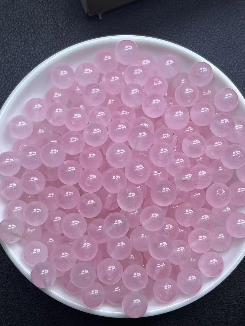 天然水晶散珠 粉水晶Y626 10mm 25颗（赠弹力绳）
