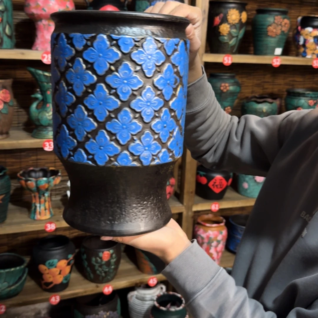 带孔高端浮雕花盆炸炸炸