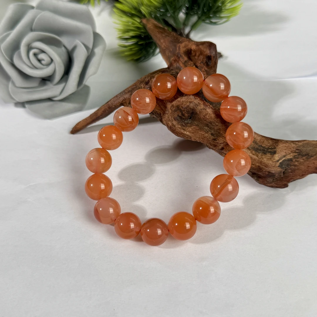 约12-13mm南红玛瑙圆珠单圈手串