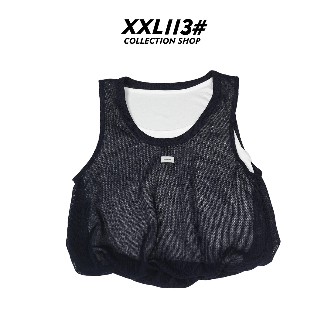 113* CENTRALIZED SHOP休闲风修身型背心健身黑色镂空X5F27F6278