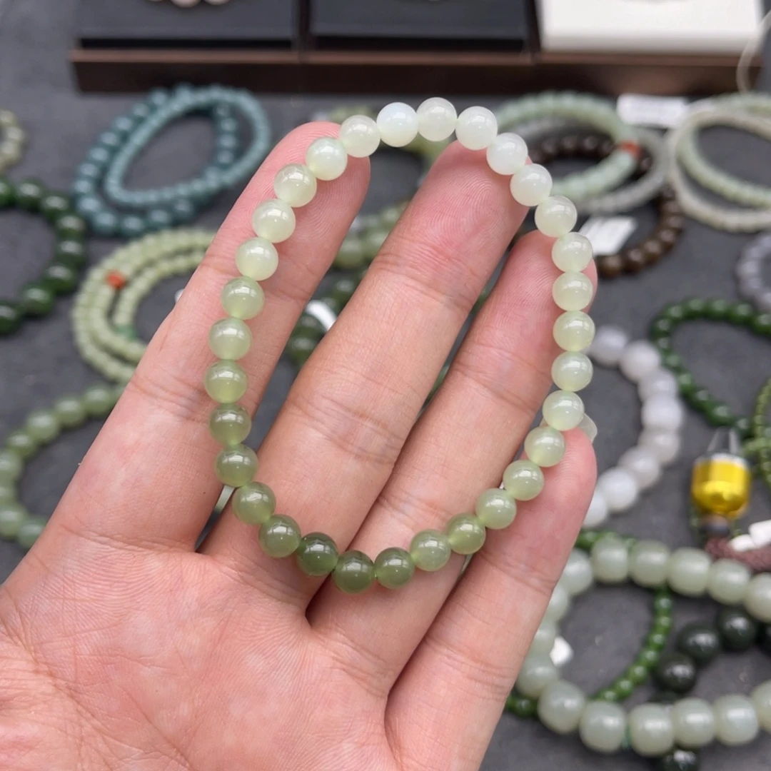 和田玉未镶嵌手串卡6渐变