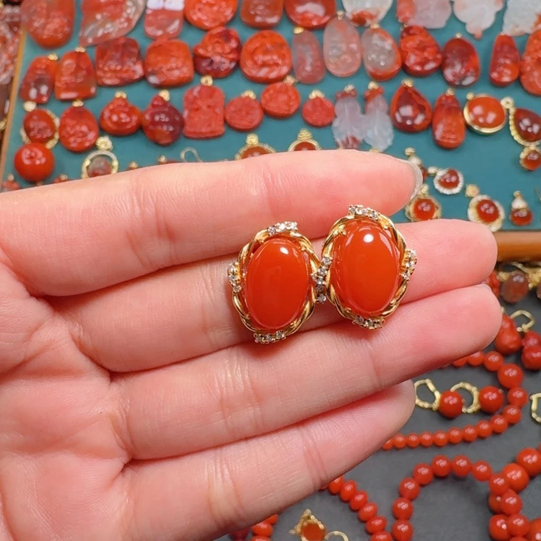 南红玛瑙南红银S925镶嵌